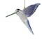 Feeding Hummingbird - Midsummer Blue - Egyptian Glass Ornament